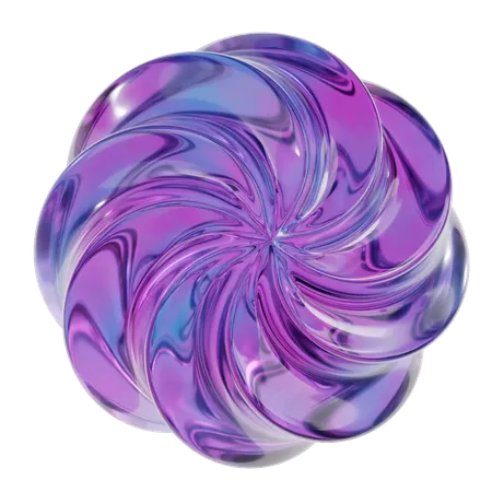 Forme abstraite de boule en spirale  3D Icon