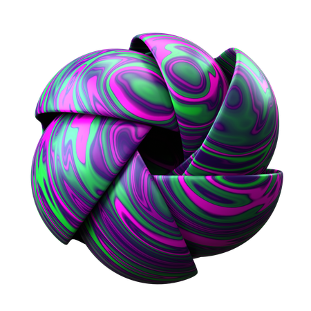 Forme abstraite de boule en spirale  3D Icon