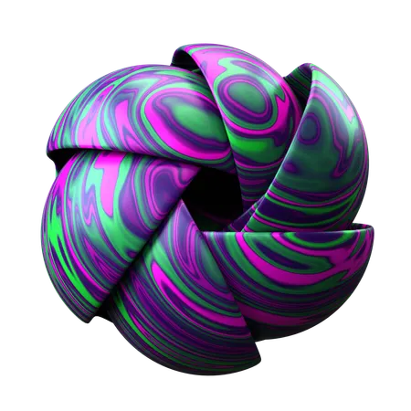 Forme abstraite de boule en spirale  3D Icon