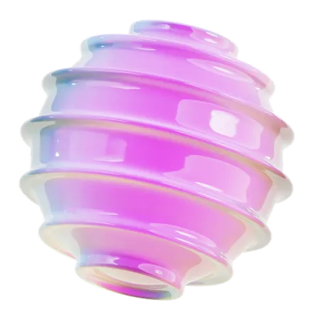 Forme abstraite de boule en spirale  3D Icon