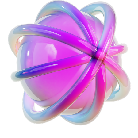 Forme abstraite de boule en spirale  3D Icon