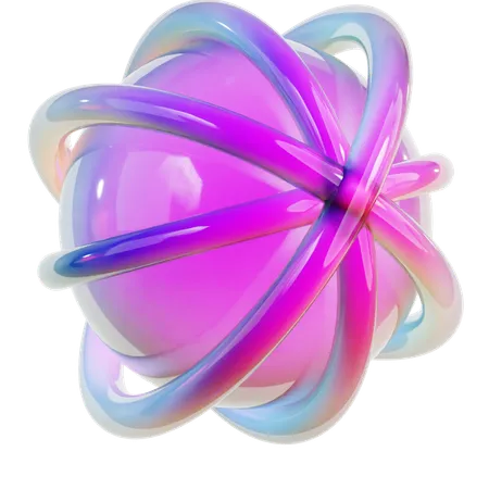 Forme abstraite de boule en spirale  3D Icon