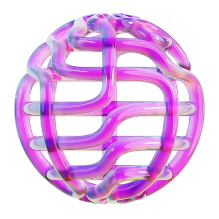 Forme abstraite de boule en spirale  3D Icon