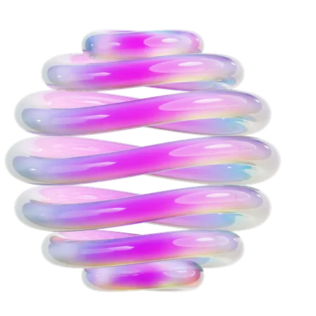 Forme abstraite de boule en spirale  3D Icon