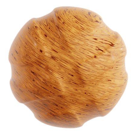 Forme abstraite de boule de bois  3D Icon