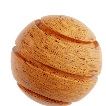 Forme abstraite de boule de bois  3D Icon