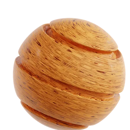 Forme abstraite de boule de bois  3D Icon