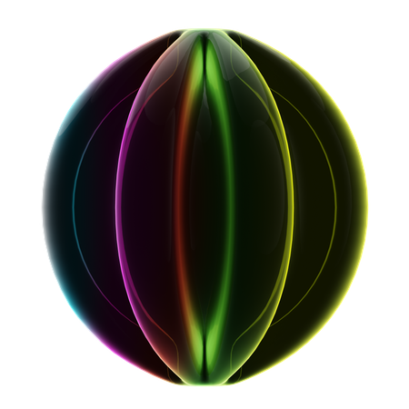 Boule ondulée néon abstrait  3D Icon