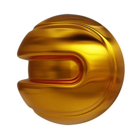 Boule spirale dorée  3D Icon