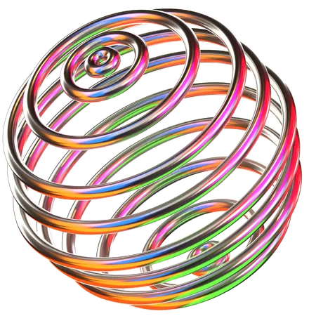 Boule en spirale formes holographiques  3D Icon