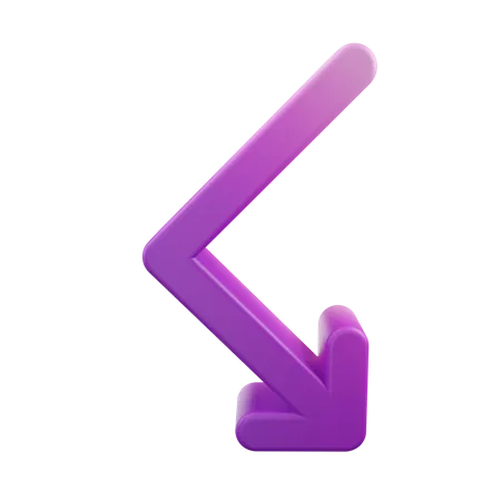 Bounce Left Down Arrow  3D Icon