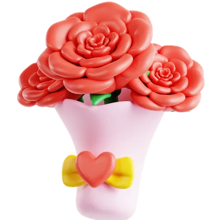 Roses Bouquet 3 D Icon 3D Icon