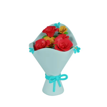 Bouquet 3 D Icon Contains PNG BLEND GLTF And OBJ Files 3D Icon