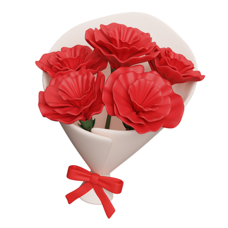 Bouquet d'oeillets  3D Icon