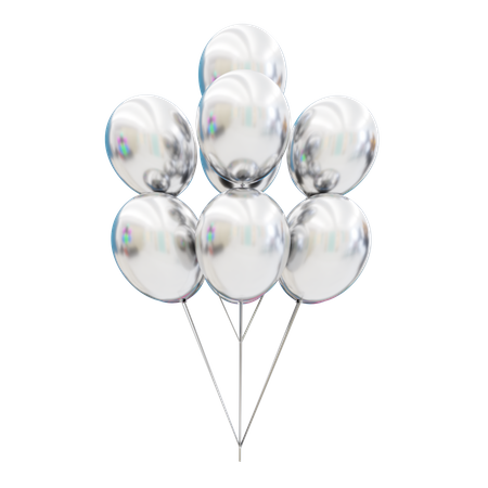 Bouquet de ballons blancs  3D Icon