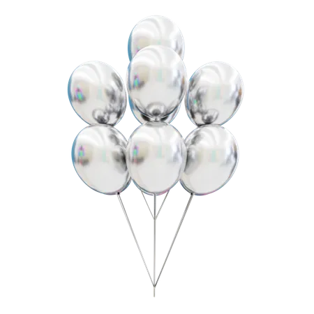 Bouquet de ballons blancs  3D Icon