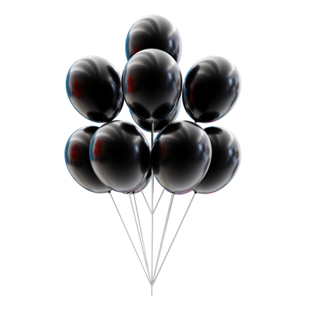 Bouquet de ballons noirs  3D Icon