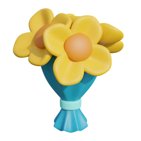 Bouquet de fleurs  3D Illustration