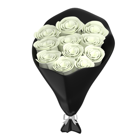 Bouquet de fleurs blanches  3D Illustration