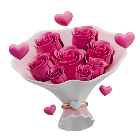 Bouquet de fleurs d'amour  3D Icon