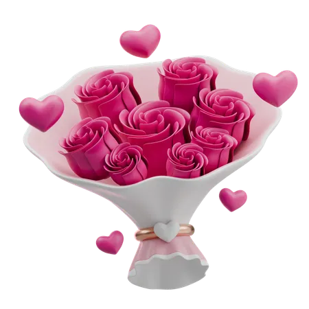 Bouquet de fleurs d'amour  3D Icon