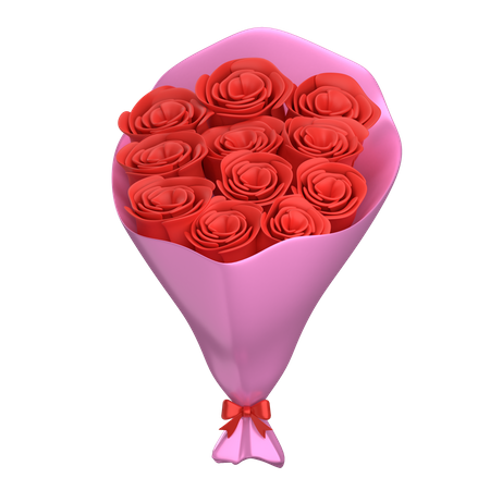 Bouquet de fleurs roses  3D Illustration