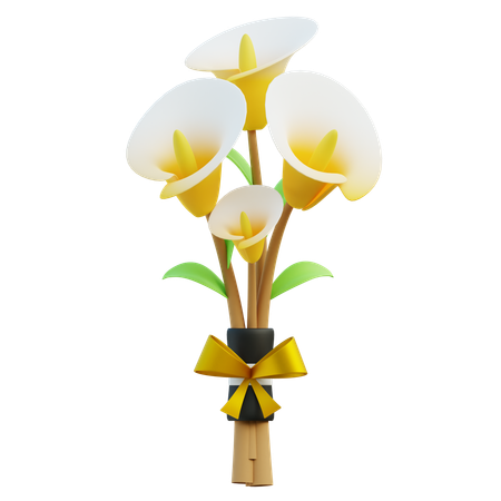 Bouquet de lys calla  3D Icon