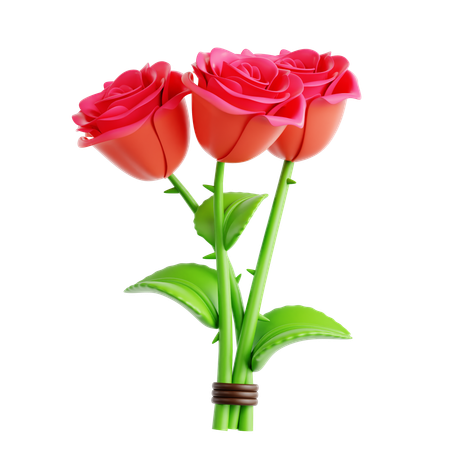 Bouquet de roses  3D Icon