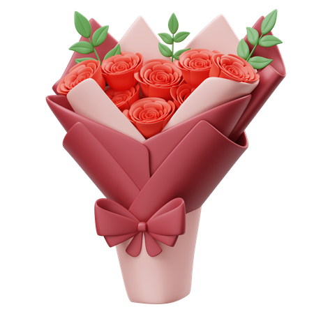 Bouquet de roses  3D Icon