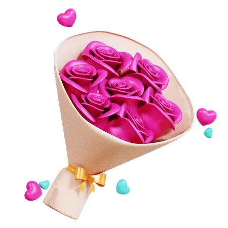 Bouquet de roses  3D Icon