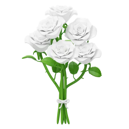 Bouquet de roses blanches  3D Icon