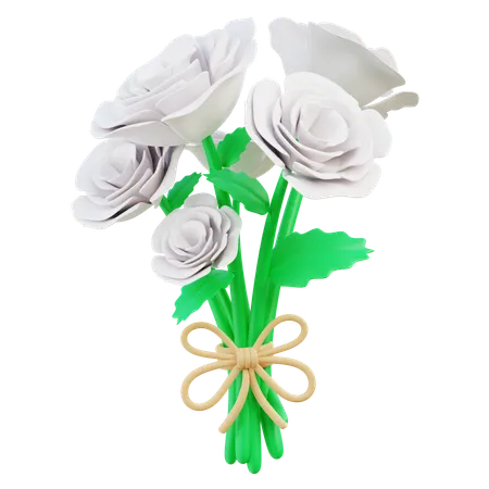 Bouquet de roses blanches  3D Icon