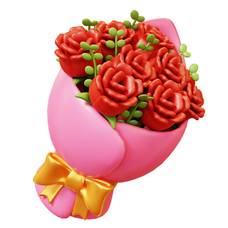 Bouquet de roses rouges  3D Icon