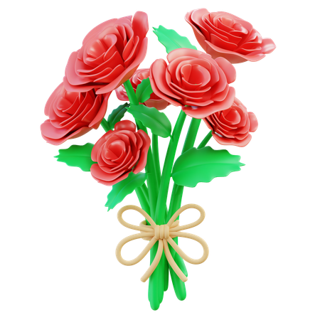 Bouquet de roses rouges  3D Icon