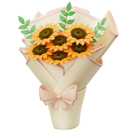 Bouquet de tournesol  3D Icon