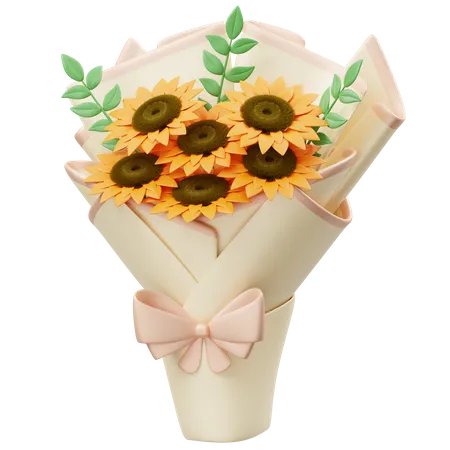 Bouquet de tournesol  3D Icon