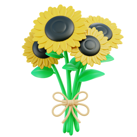 Bouquet de tournesol  3D Icon