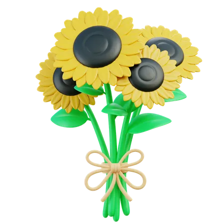 Bouquet de tournesol  3D Icon