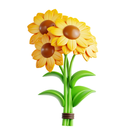 Bouquet de tournesols  3D Icon