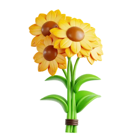 Bouquet de tournesols  3D Icon