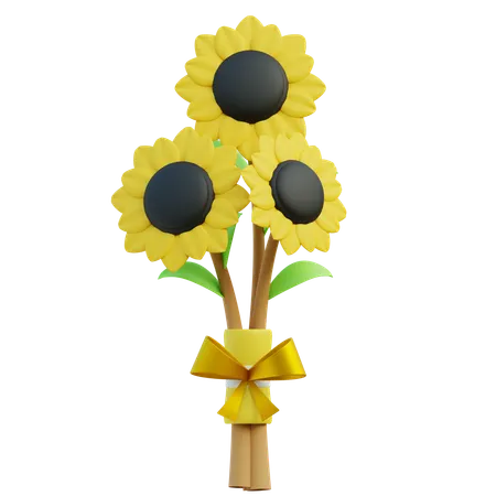 Bouquet de tournesols jaunes  3D Icon