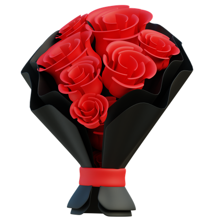 Bouquet Of Red Roses  3D Icon