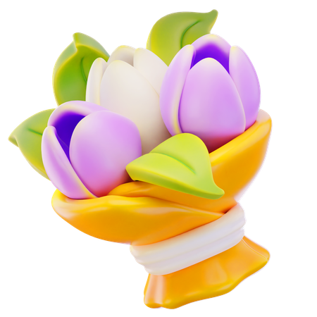 チューリップの花束  3D Icon