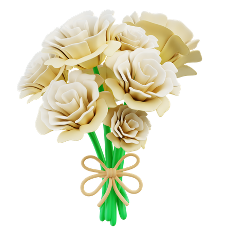 Bouquet rose rougissant  3D Icon