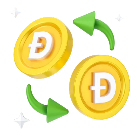 Échange de dogecoin  3D Icon