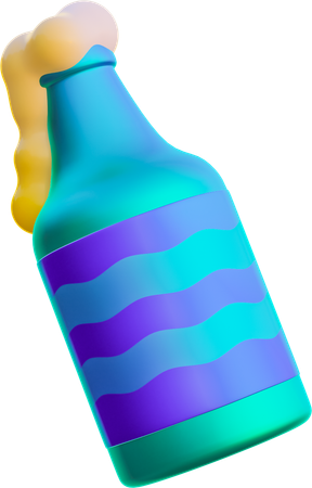 Bouteille de bière ouverte  3D Icon