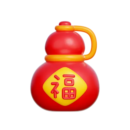 Bouteille de calebasse chinoise  3D Icon