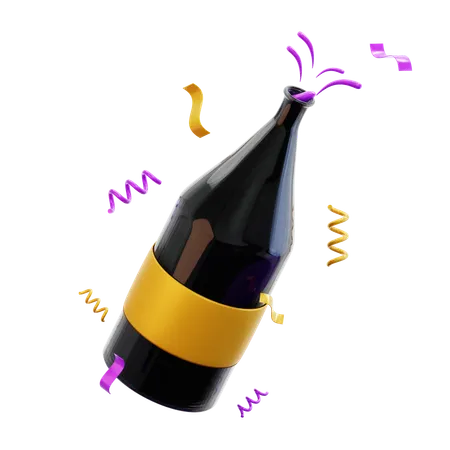 Une bouteille de champagne  3D Icon