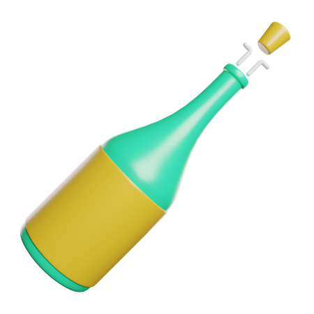 Une bouteille de champagne  3D Icon