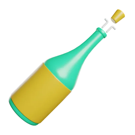 Une bouteille de champagne  3D Icon